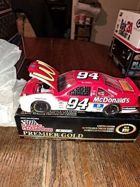 Vintage 96 Racing Champions Gold Bill Elliott McDonald Die Cast Nascar Race Car